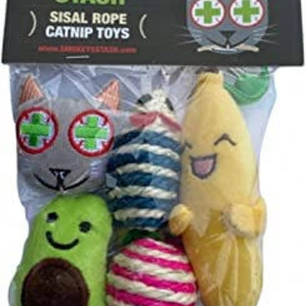 Smokey's Stash Catnip Toys-Avocado, Banana & Sisal Rope Toys