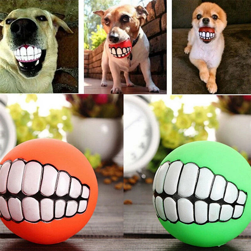 Squeaky Silicone Dog Chew Ball Toy for Fun - Love4thePets