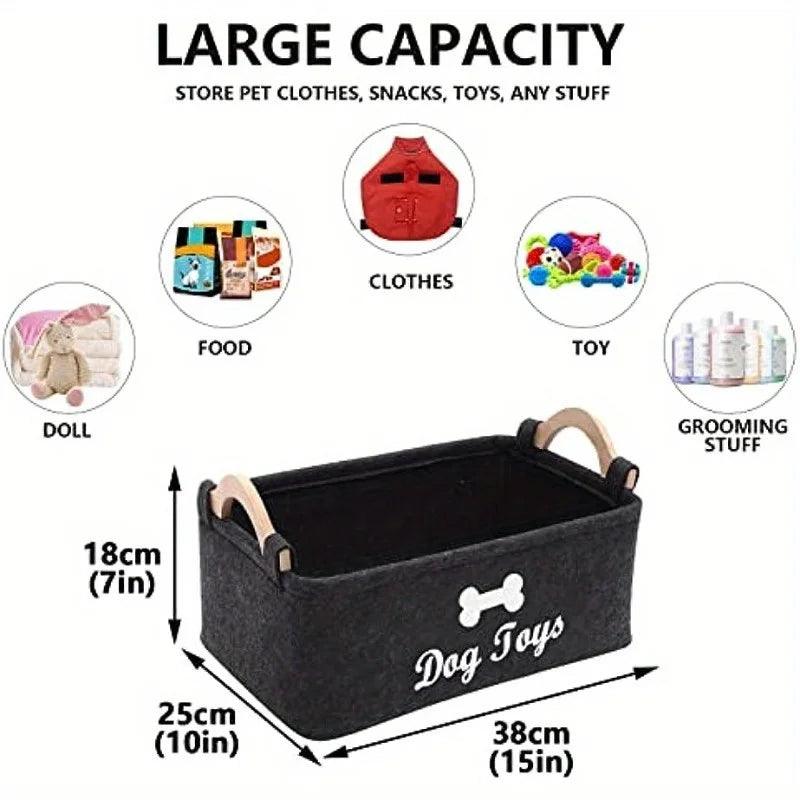 Felt Pet Toy Box - Organize With Style! - Love4thePets