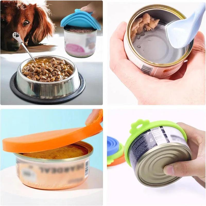 2pcs Pet Food Can Covers & Spoon Set - Love4thePets