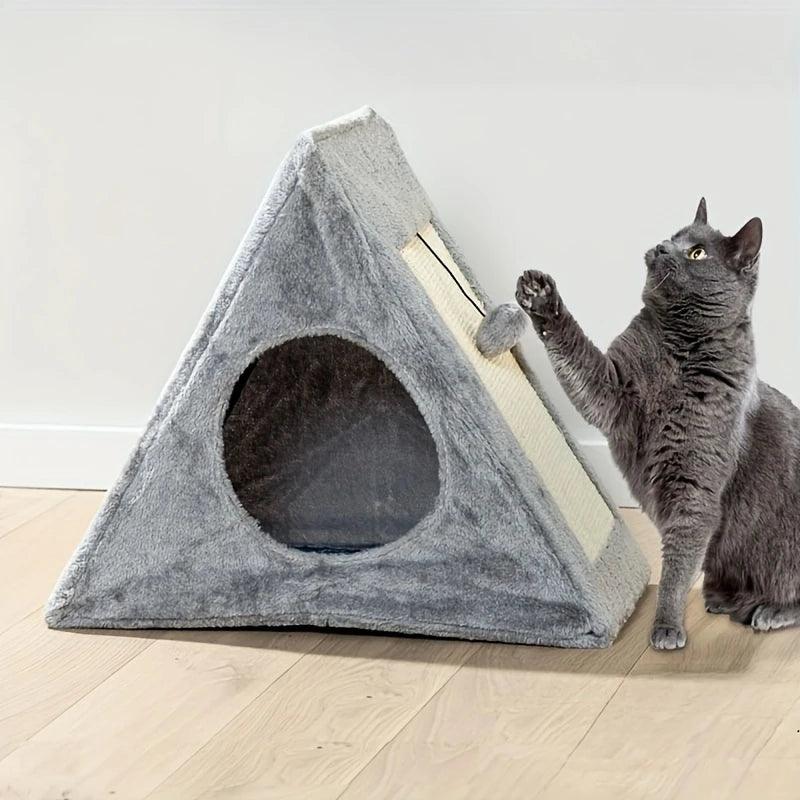 Cozy Cat Bed with Scratching Board & Toy Ball - Love4thePets