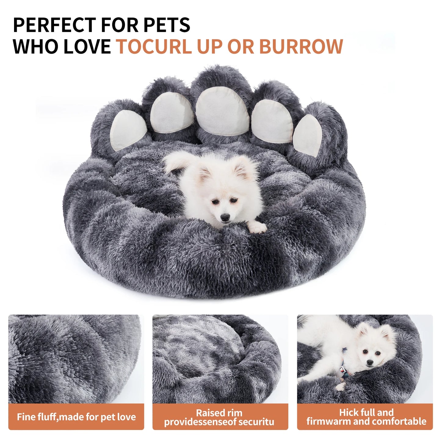 Paw Shape Cozy Bed Cushion for Pets - Love4thePets