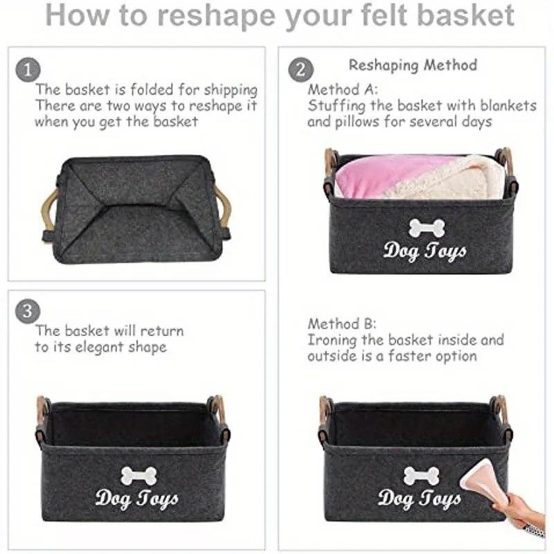 Felt Pet Toy Box - Organize With Style! - Love4thePets